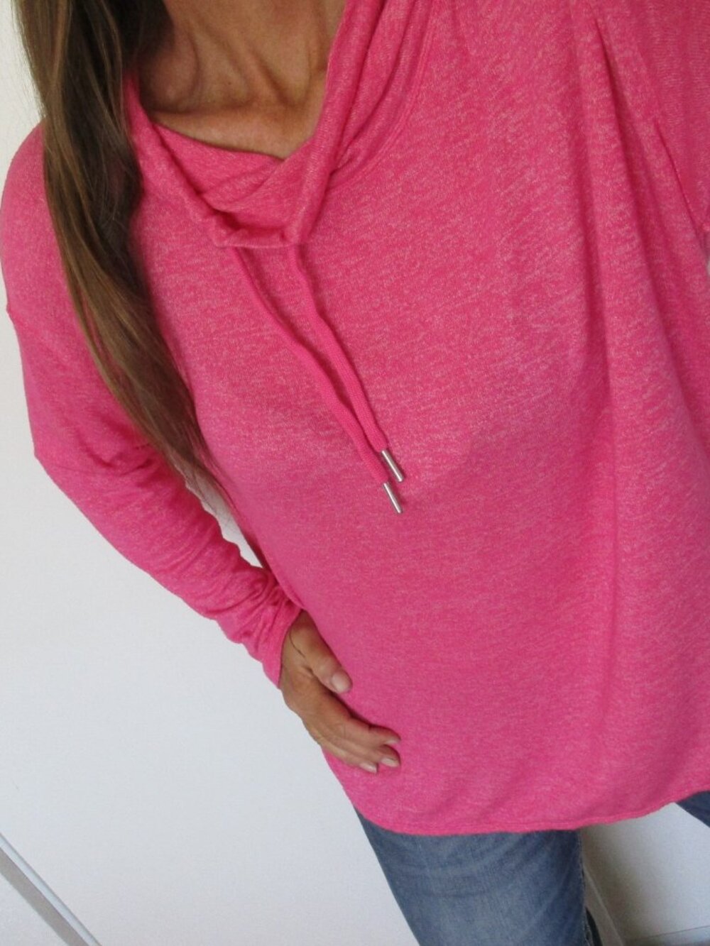 CALVIN KLEIN Top Size XL Hot Pink Pullover Knit Tunic